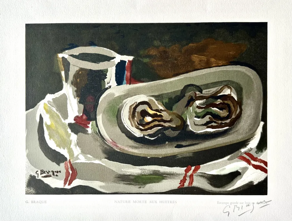 木刻 Braque - Nature Morte aux Huitres 