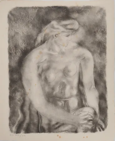 石版画 Braque - Nu aux feuilles