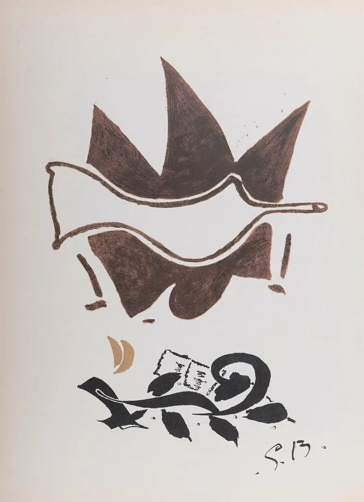 石版画 Braque - Oiseau #2, 1956