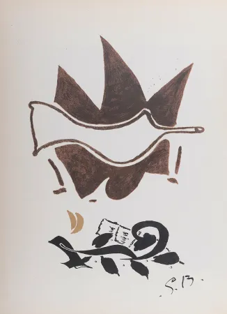 石版画 Braque - Oiseau #2, 1956