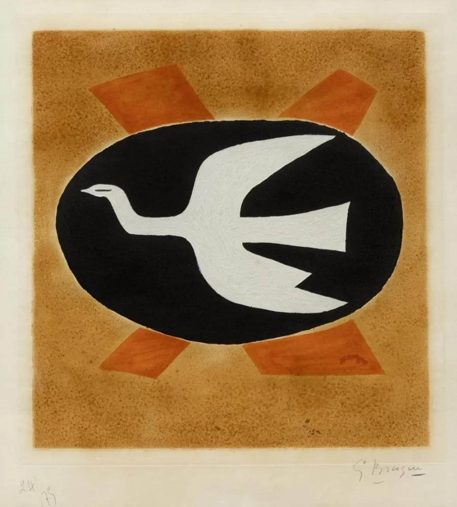 版画 Braque - Oiseau de Feu
