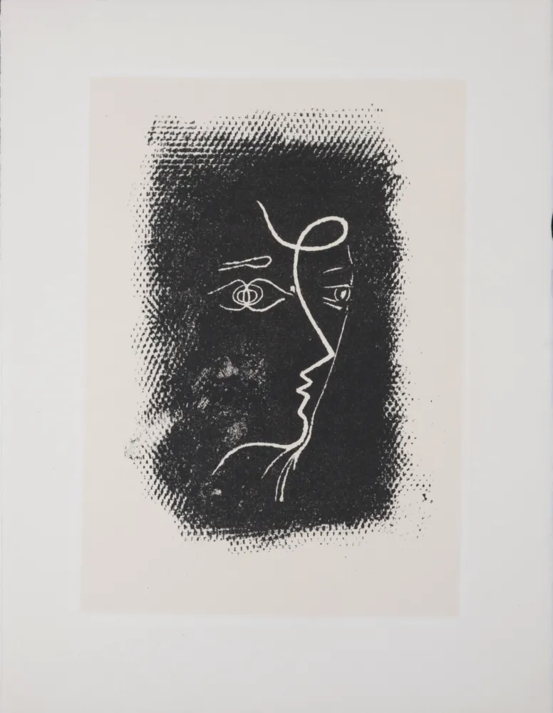 石版画 Braque - Profil de femme, 1972