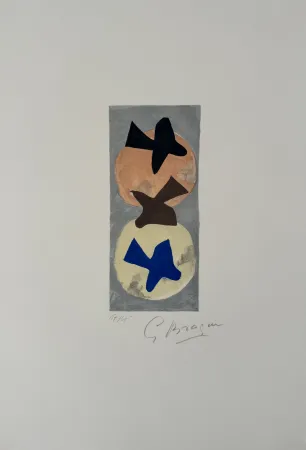 石版画 Braque - Soleil et Lune II 