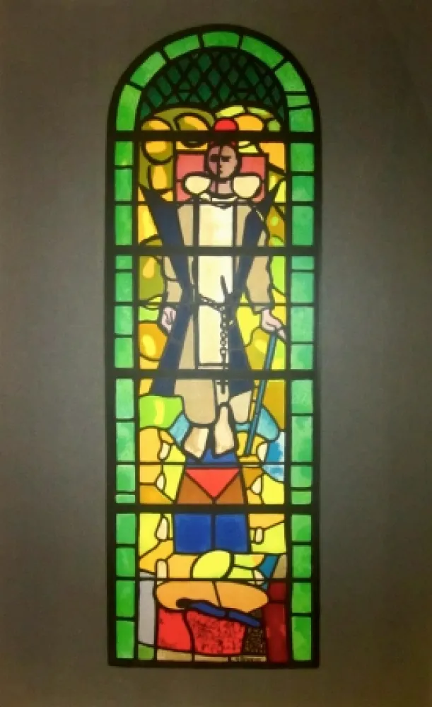 石版画 Braque - Stained glass window at Church of Saint Dominique, Varengeville