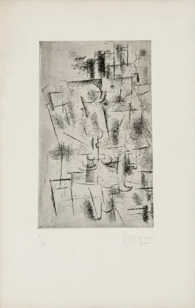 版画 Braque - Still Life with Glass