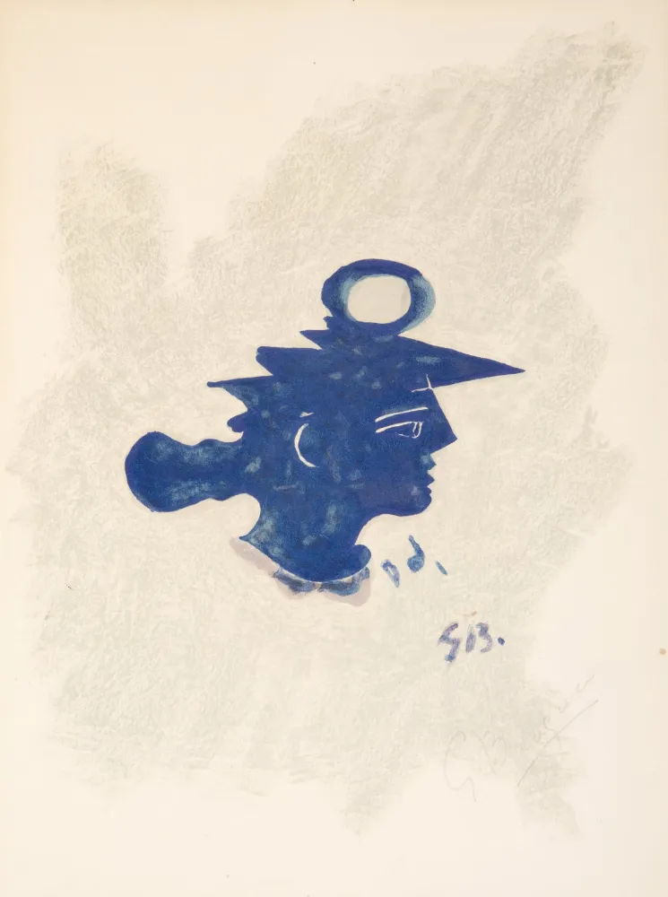 石版画 Braque - Tete Grecque