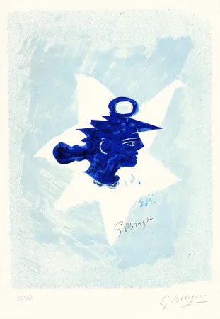 石版画 Braque - Tête grecque (Grecian Head)