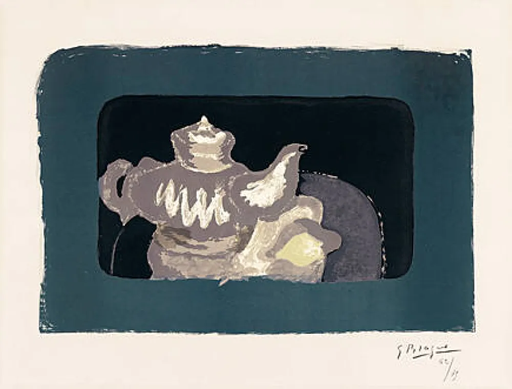 石版画 Braque - Théière grise