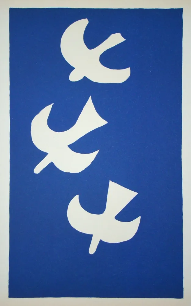 石版画 Braque - Trois Oiseaux