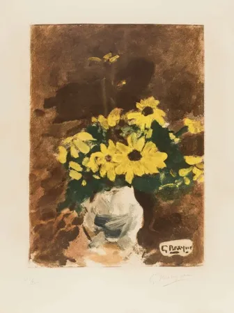 飞尘腐蚀法 Braque - Vase de Fleurs Jaunes, c