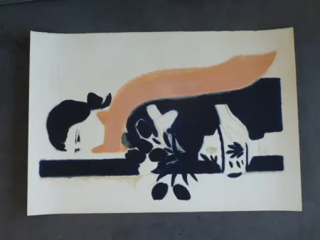 石版画 Brasilier - Femme au châle 