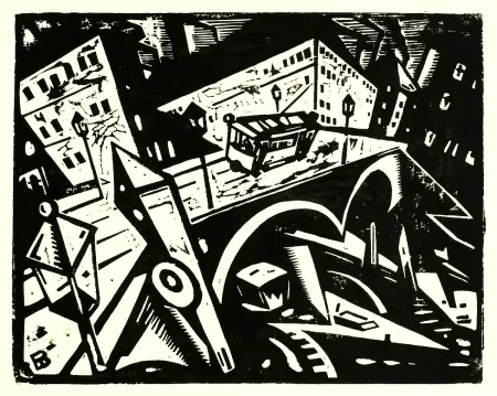 木刻 Brass - Lessingbrücke Berlin