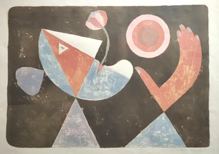 石版画 Brauner - La fiancée heliotropique