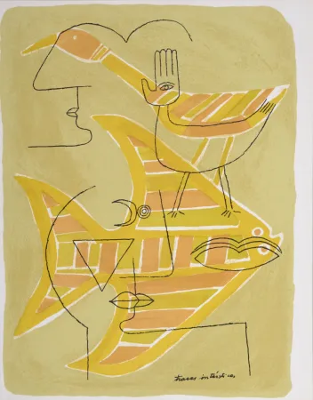 石版画 Brauner - Traces interstices, 1963