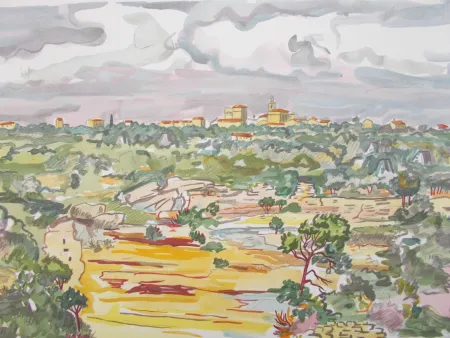 石版画 Brayer - La Provence,le village