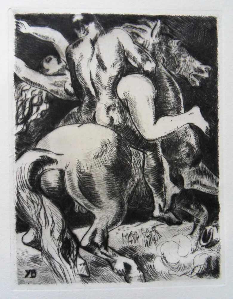 版画 Brayer - L'enlèvement des Sabines