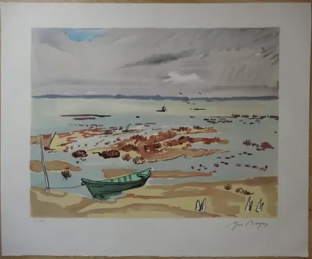 石版画 Brayer - Plage en Bretagne