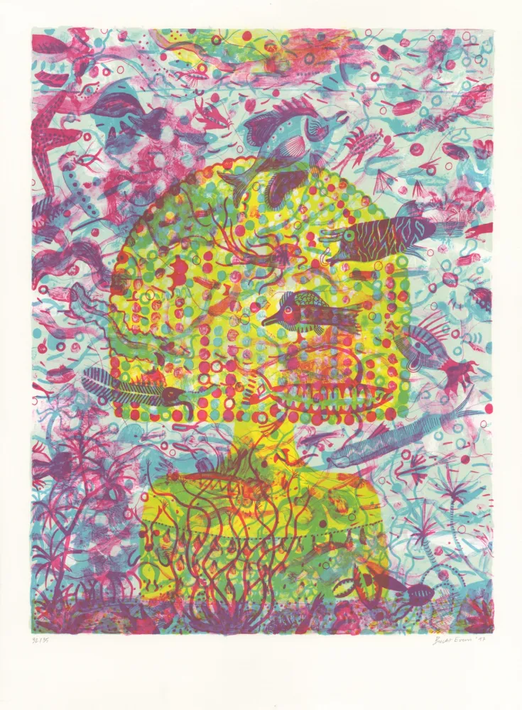 石版画 Brecht Evens - Femme Aquarium