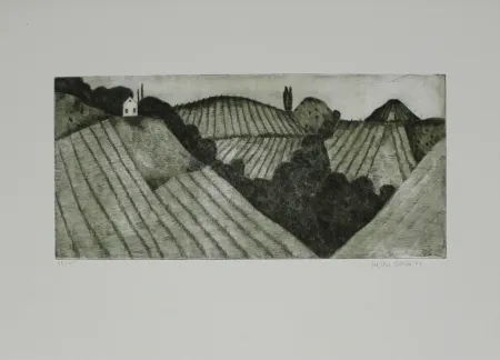 版画 Breiter - Steirische Landschaft