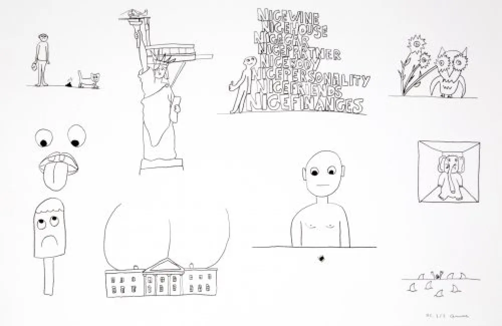 石版画 Breuning  - Random thoughts about life 1