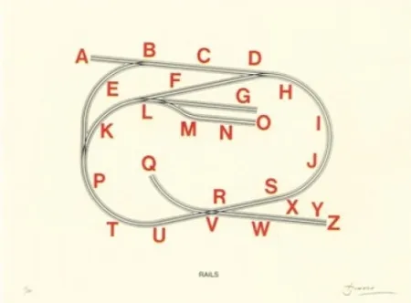 石版画 Brossa - Rails