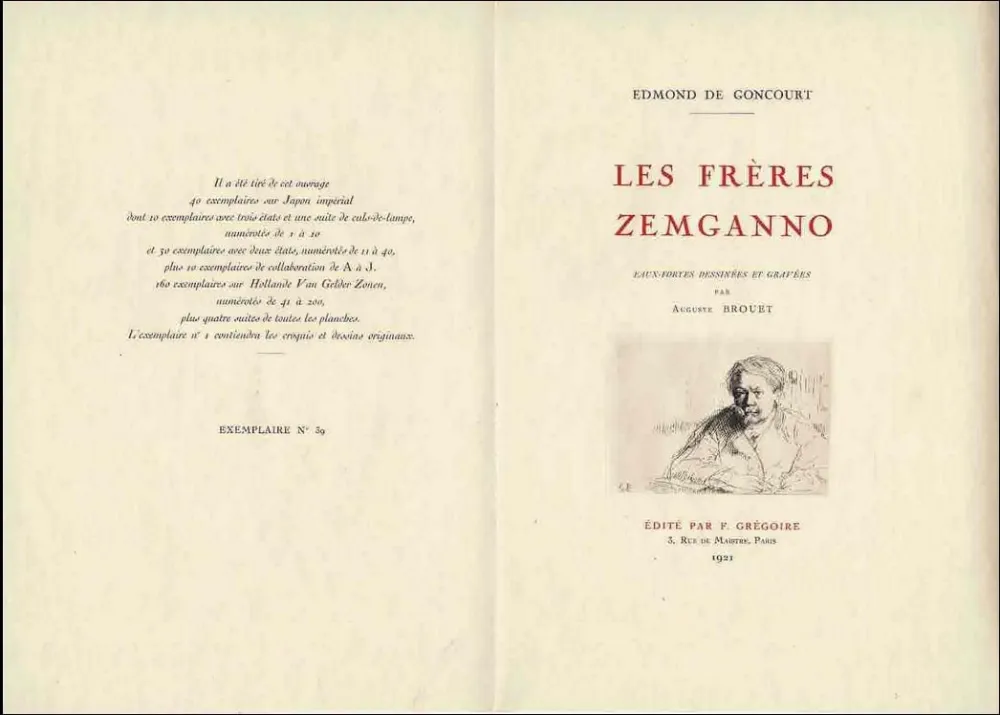 插图书 Brouet - Les frères Zemganno. Eaux-fortes dessinées et gravées par Auguste Brouet.