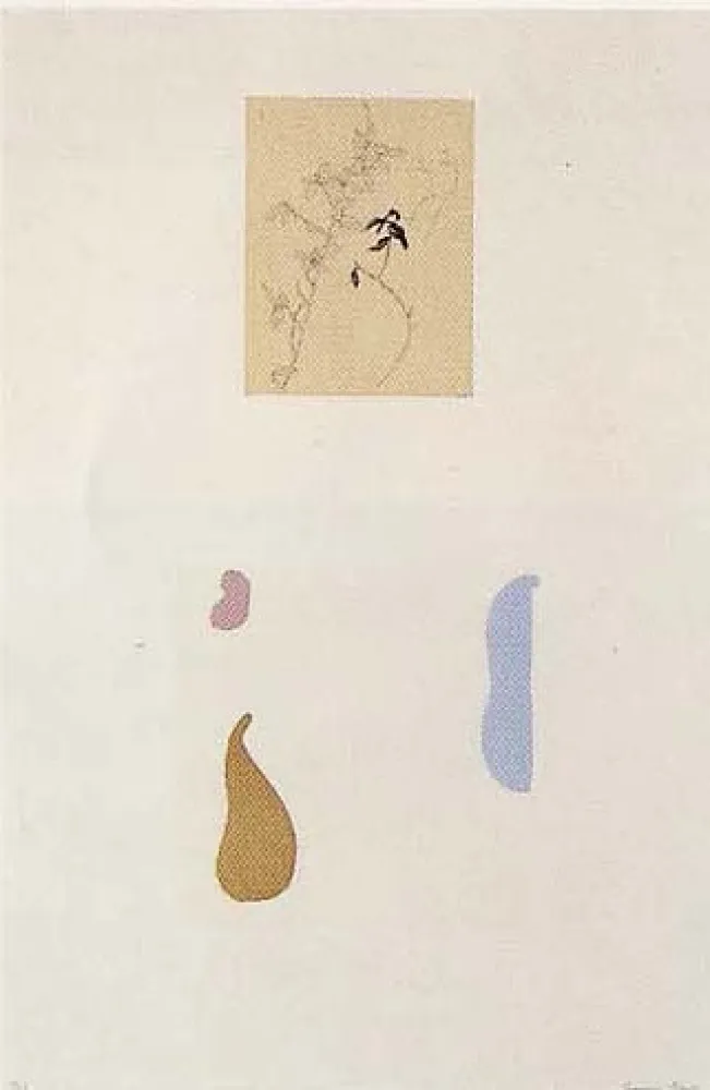 石版画 Brown - Flowers and leaves I