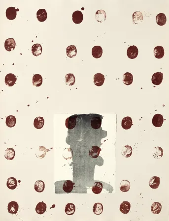 石版画 Brown - Red spots II