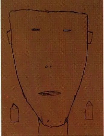 石版画 Brown - Self portrait 15
