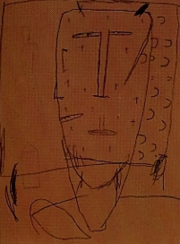 石版画 Brown - Self portrait 4