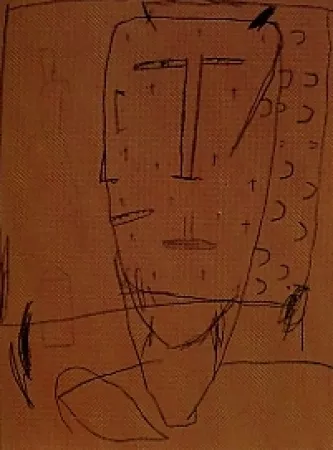 石版画 Brown - Self portrait 4