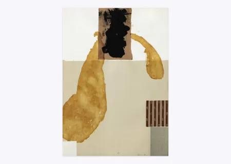 石版画 Brown - White square