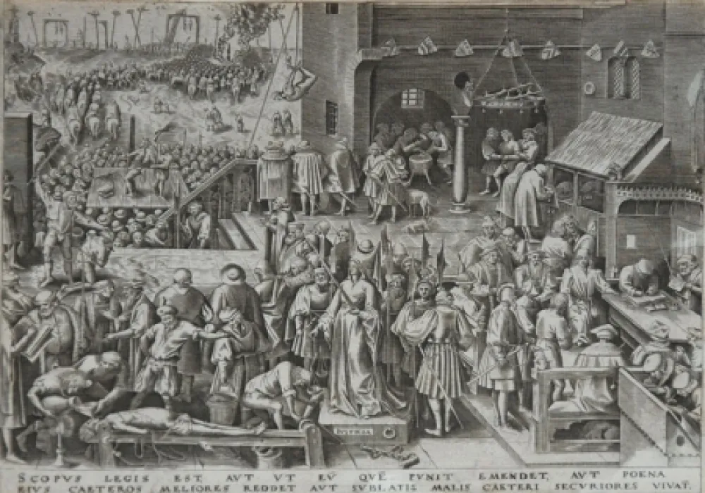 蚀刻版画 Brueghel - Justice from The World of Seven Virtues