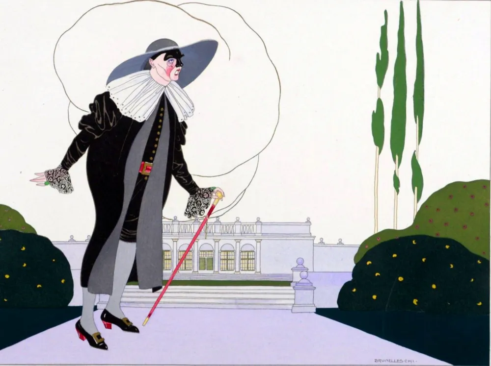 镂版印刷 Brunelleschi - Le Docteur Ballanzone (de Masques et de la Comédie Italienne - 1914)