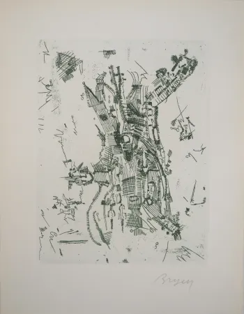 版画 Bryen - Maison surréaliste