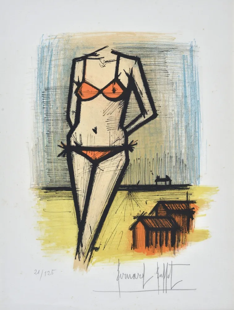 石版画 Buffet - A la Plage