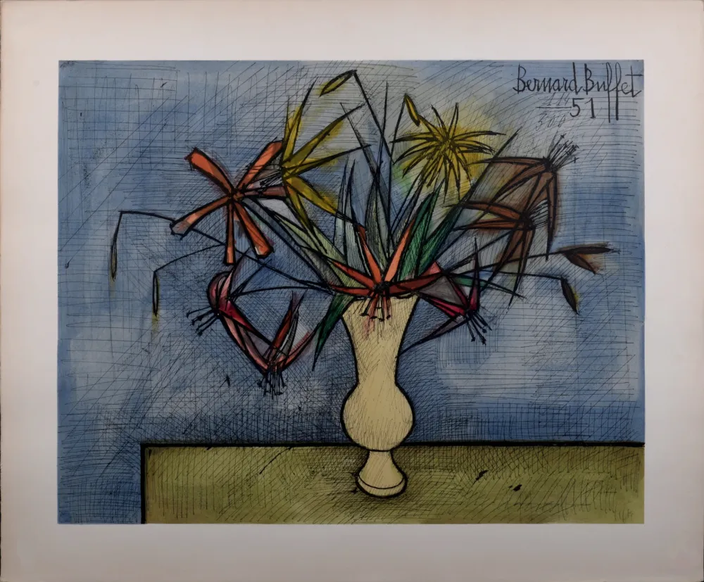 石版画 Buffet - Bouquet de Fleurs, 1960 -  Hand-numbered!