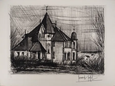 版画 Buffet - Bretagne : Le Chateau de la Vallée