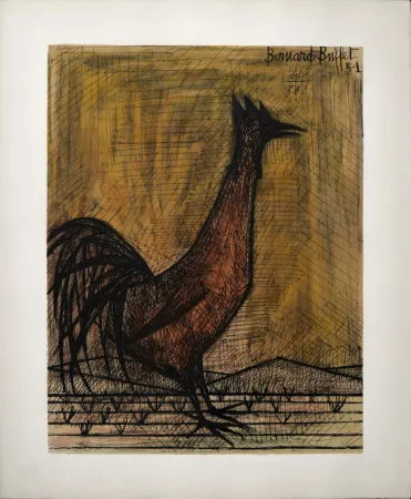 石版画 Buffet - Coq, 1960 - Hand-numbered!