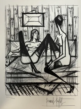 石版画 Buffet - Jeux de Dames