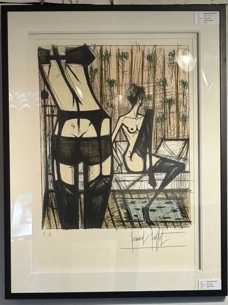 石版画 Buffet - Jeux de dames IX