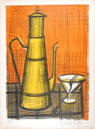 石版画 Buffet - La Cafetière