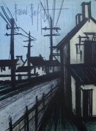 石版画 Buffet - LA ROUTE DU VILLAGE