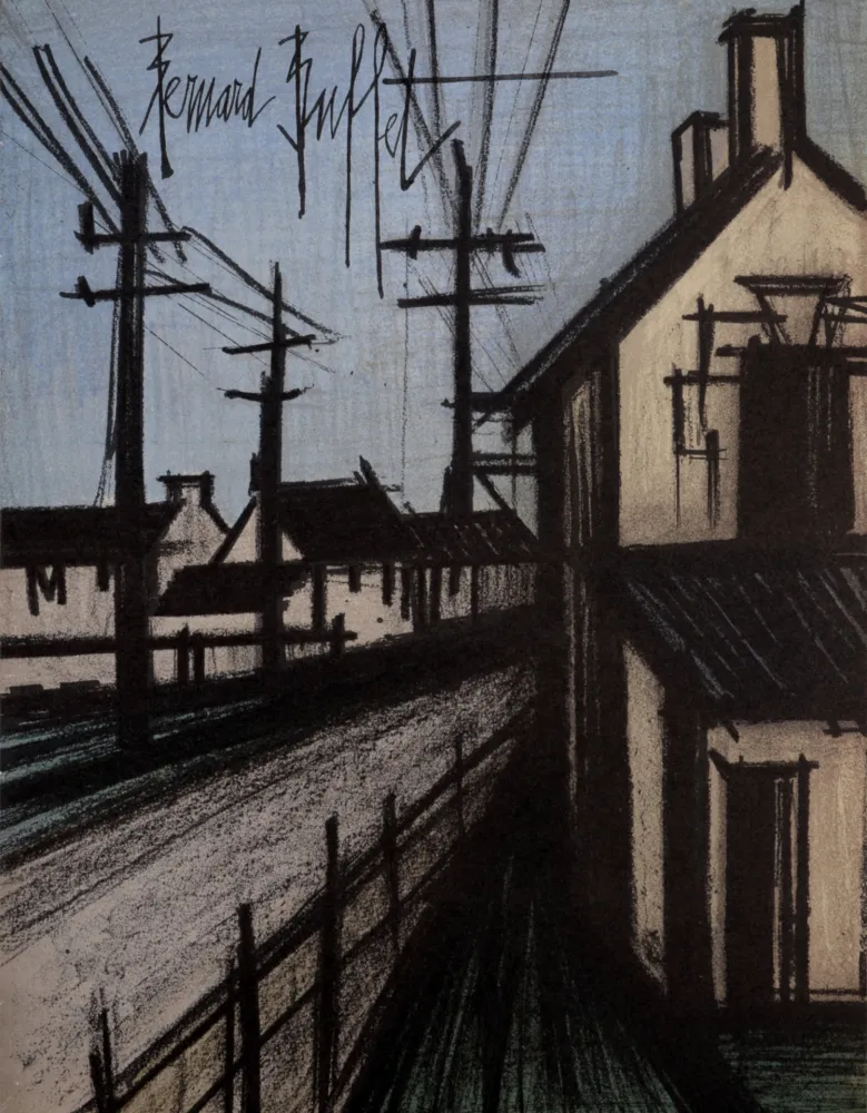 石版画 Buffet - La Route du village, 1967.