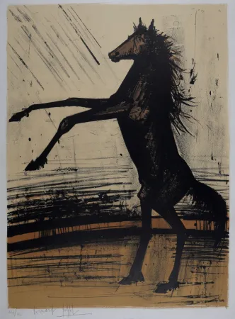 石版画 Buffet - Le Cheval, 1968 - Hand-signed!