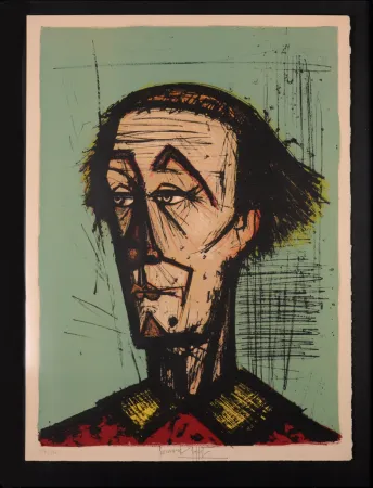石版画 Buffet - Le clown Auguste, 1968 - Hand-signed, numbered & framed.
