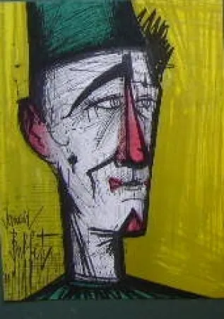 石版画 Buffet - Le clown Jojo