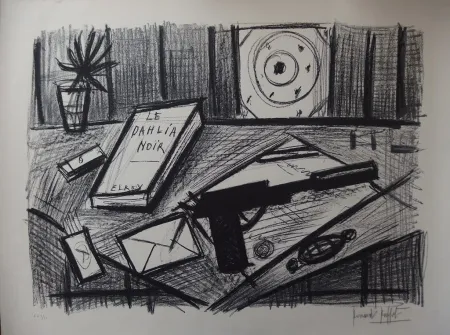 石版画 Buffet - Le Dahlia Noir