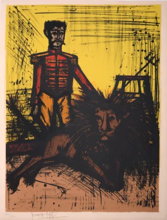 石版画 Buffet - Le Dompteur et le Lion, 1968 - Hand-signed & numbered