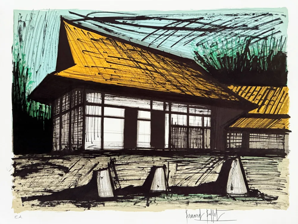 石版画 Buffet - Le jardin de pierres